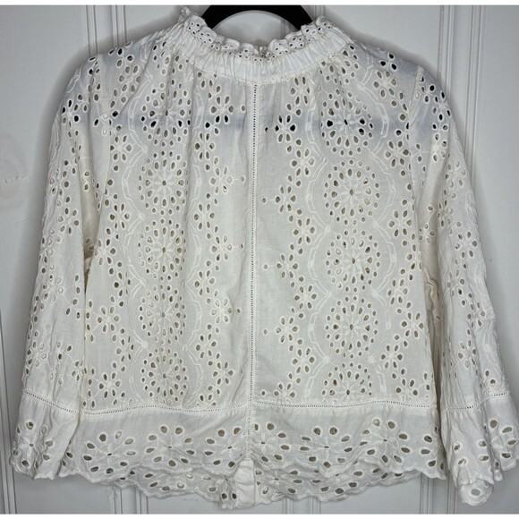 Jennifer & Grace Tops - White Eyelet Lace Blouse - Women Tops
